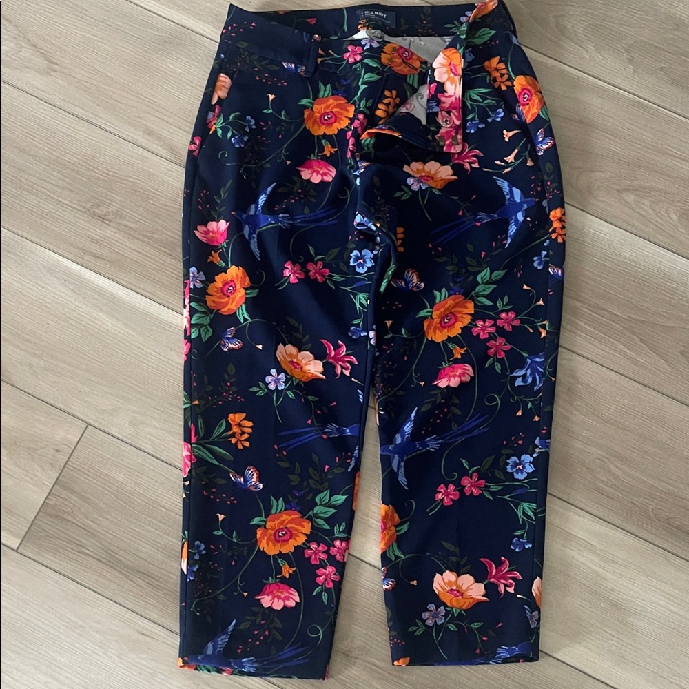 Old Navy Navy Floral Pants